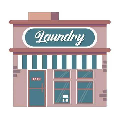 Laundry building facade Ilustración de archivo