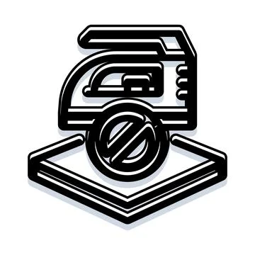 Laundry care symbol indicating not doing ironing Stock Illustration