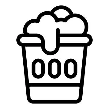 Laundry carrier icon outline vector. Loaded clothes hamper Stock Illustration