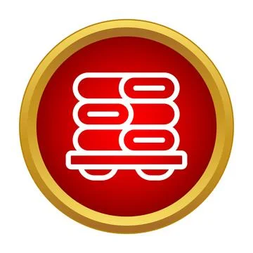Laundry cart transporting clean folded towels icon Stock Illustration