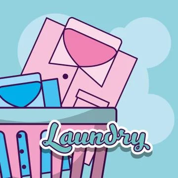 Laundry cleaning related Stock Illustration