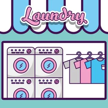 Laundry cleaning related Ilustración de archivo