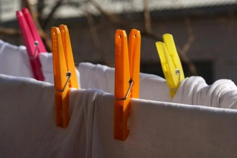Laundry clips Stock Photos