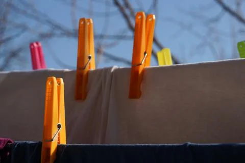 Laundry clips Fotos de archivo