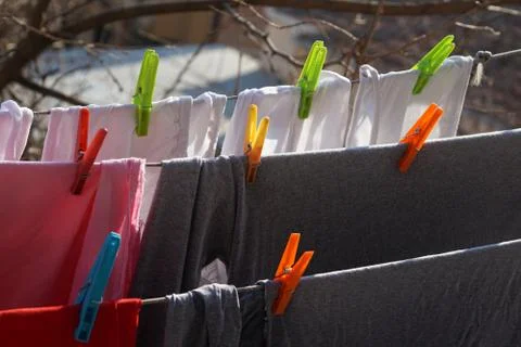 Laundry clips Foto stock