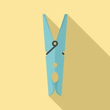 Laundry clothes pin icon, flat style Stock Illustration