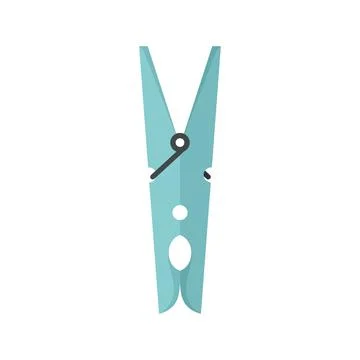 Laundry clothes pin icon flat isolated vector Illustrazione stock