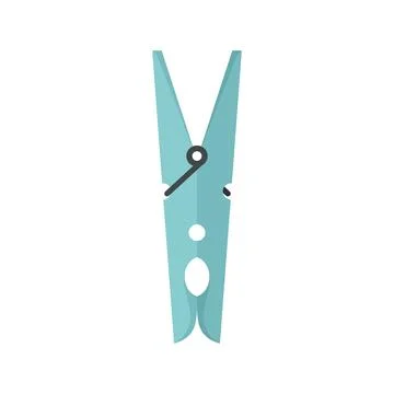 Laundry clothes pin icon flat isolated Stock Illustration
