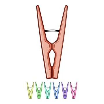 Laundry clothespin cartoon vector graphic Stock Illustration