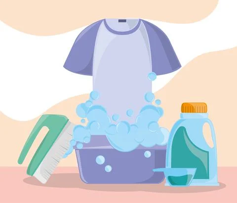 Laundry clothing objects Stock Illustration