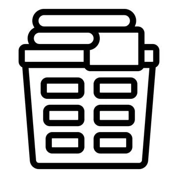 Laundry container icon outline vector. Dirty clothing bin Stockillustratie
