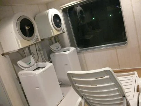 Laundry  on cruise Stock Photos