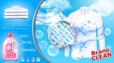 Laundry detergent advertising poster Illustrazione stock