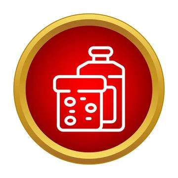 Laundry detergent bottle and measuring cup icon Stock Illustration