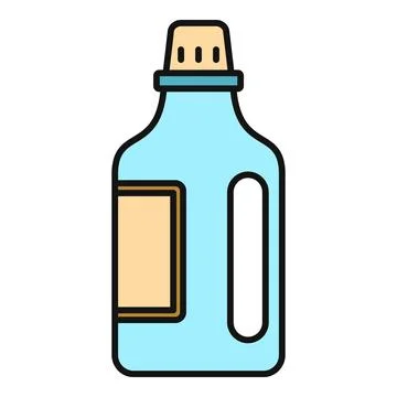 Laundry detergent bottle icon for cleaning concept Stock Illustration