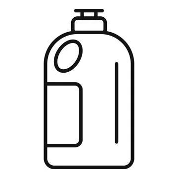 Laundry detergent bottle line icon, cleaning product packaging Stock Illustration