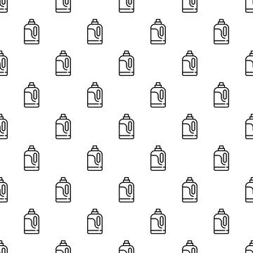 Laundry detergent bottle outline seamless pattern design Stock Illustration
