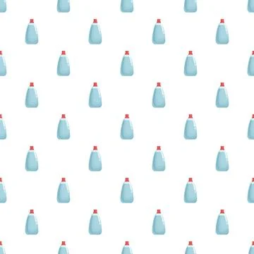 Laundry detergent bottles repeating seamless pattern Stock Illustration