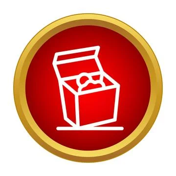 Laundry detergent box icon with red background Stockillustratie