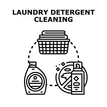 Laundry detergent cleaning products concept vector Stock Illustration