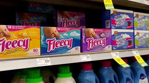 Laundry detergent corridor in Save on Foods. Stock Footage 59866099