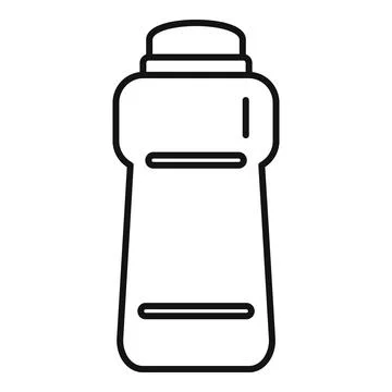 Laundry detergent plastic bottle line art icon Stock Illustration