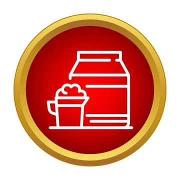 Laundry detergent powder package and measuring cup icon Stock Illustration
