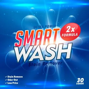 Laundry detergent product design packaging template Stock Illustration