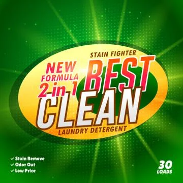 Laundry detergent soap product packaging concept creative design Stock Illustration