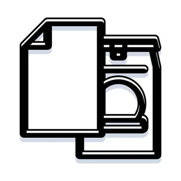 Laundry document processing appliance outline black icon イラスト素材