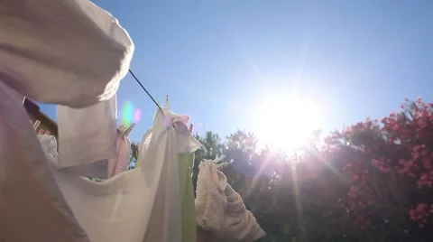 Laundry drying Video stock 7751233
