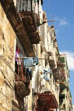 Laundry drying in havana Stock Photos