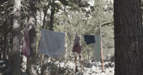 Laundry Drying Outdoors Stock Footage 302862624