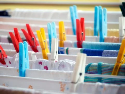 Laundry drying Stock Photos