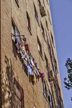 Laundry drying Stock Photos