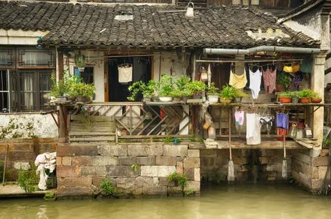 Laundry drying Stock Photos
