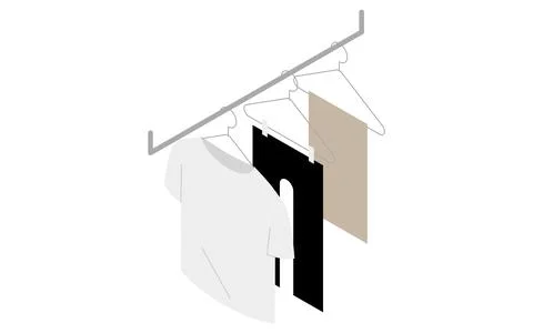 Laundry drying in room, isometric illustration Stock Illustration
