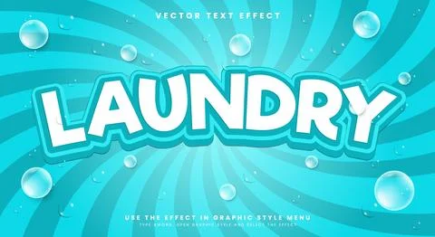Laundry editable text effect Template Stock Illustration