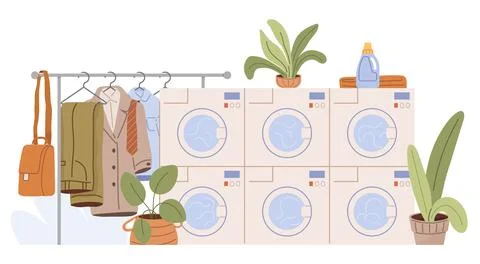 Laundry. Enjoyable music make laundry more pleasant chore. Sorting clothes Stock Illustration