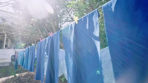 Laundry fluttering in the wind Stock Footage 304269115