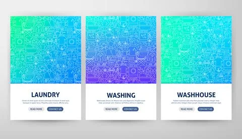 Laundry Flyer Concepts Illustrazione stock