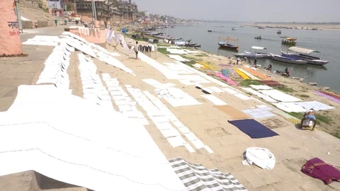 Laundry in Ganges River Stock Footage 115938150