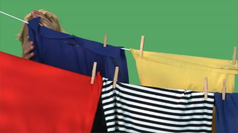 Laundry on green screen Stock-Footage 57516770