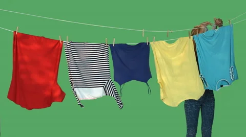 Laundry on green screen 動画素材 57516833