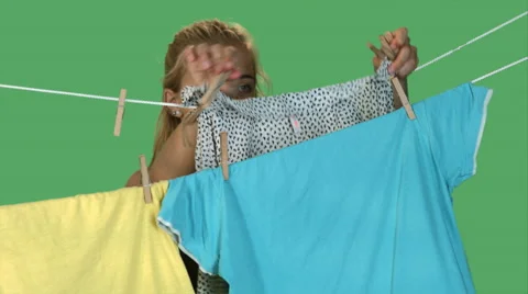 Laundry on green screen 動画素材 57516871