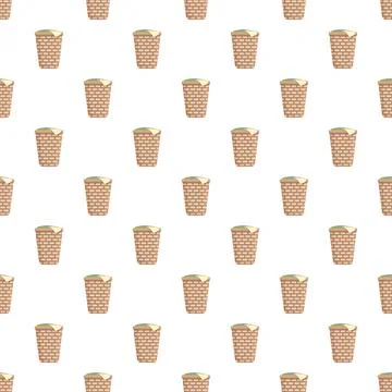 Laundry hamper basket repeating pattern and seamless background Illustrazione stock