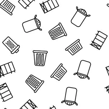 Laundry Hamper Basket Vector Seamless Pattern Stockillustratie