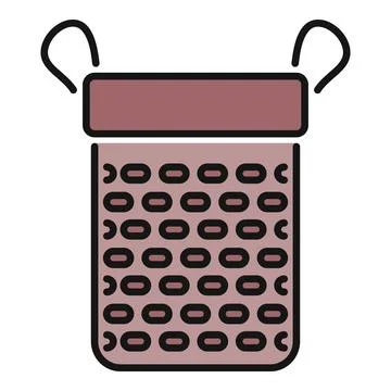 Laundry hamper bin for dirty clothes washing icon Stock Illustration