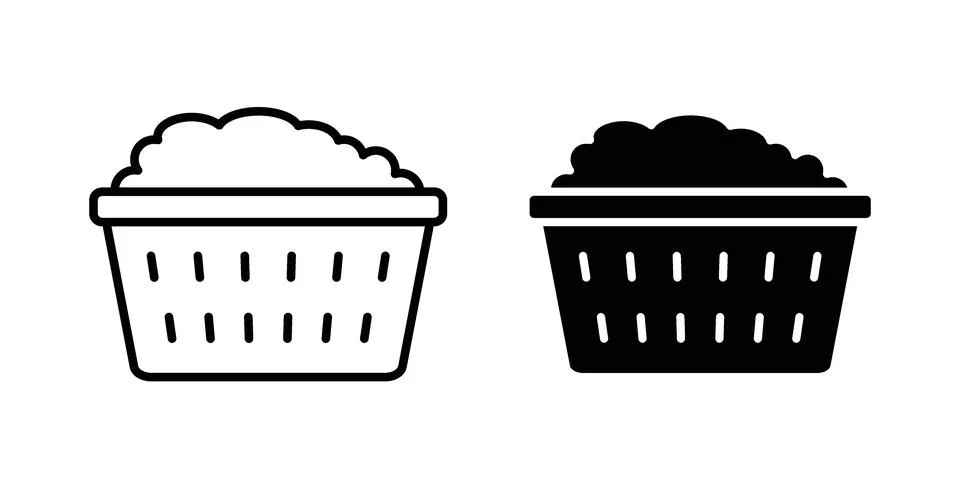 Laundry hamper icon design. Simple Vector illustrations.. Stock Illustration
