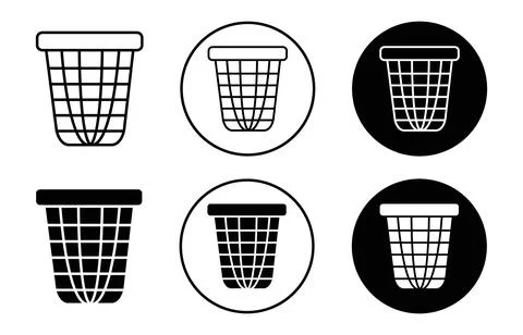 Laundry hamper vector icon mark set symbol for web application Stock Illustration